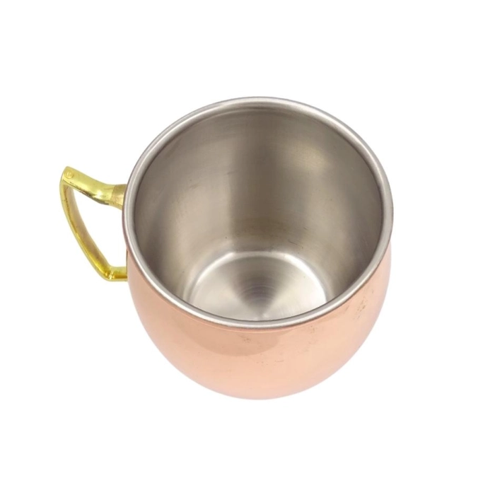 Steel mug covered with a copper layer