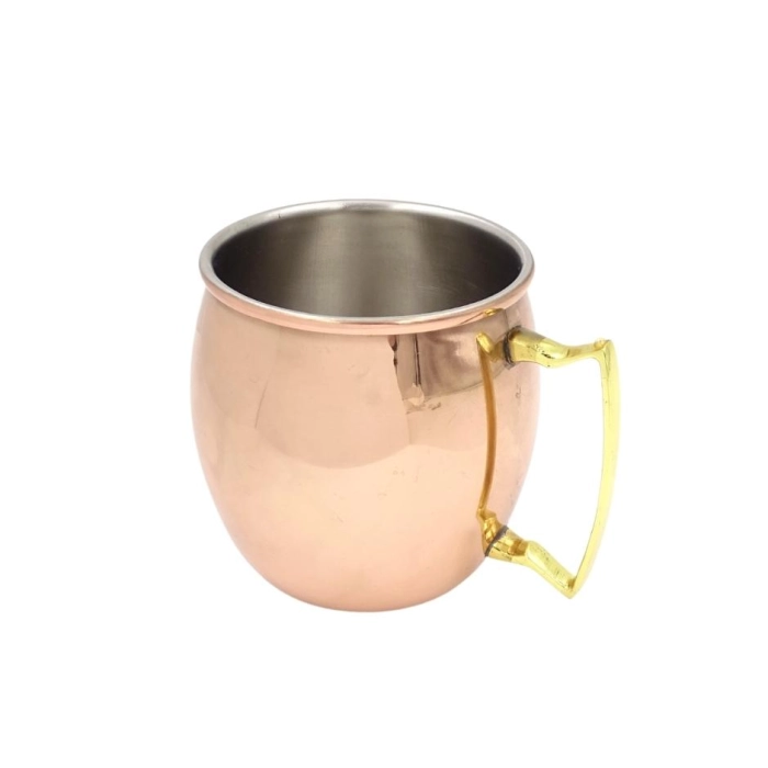 Steel mug covered with a copper layer