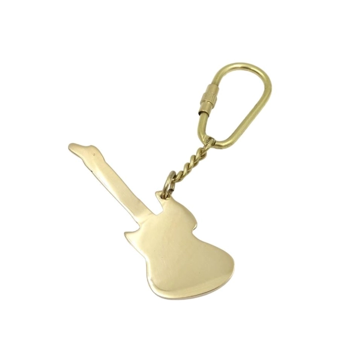 Brass rock keyring - guitar