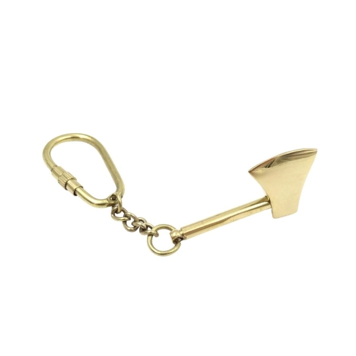 Brass firefighter keychain - ax
