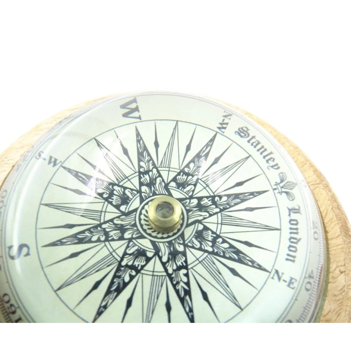 Brass compass on the desk