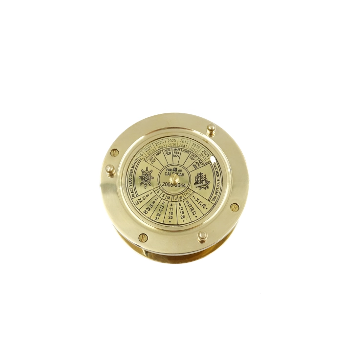 Tourist compass with magnifying glass and 40 years calendar