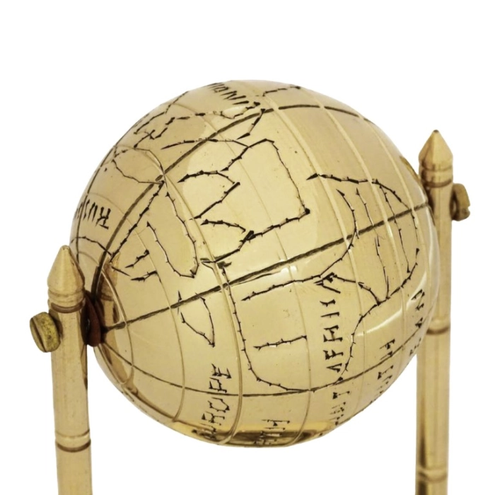 Decorative brass globe with compass