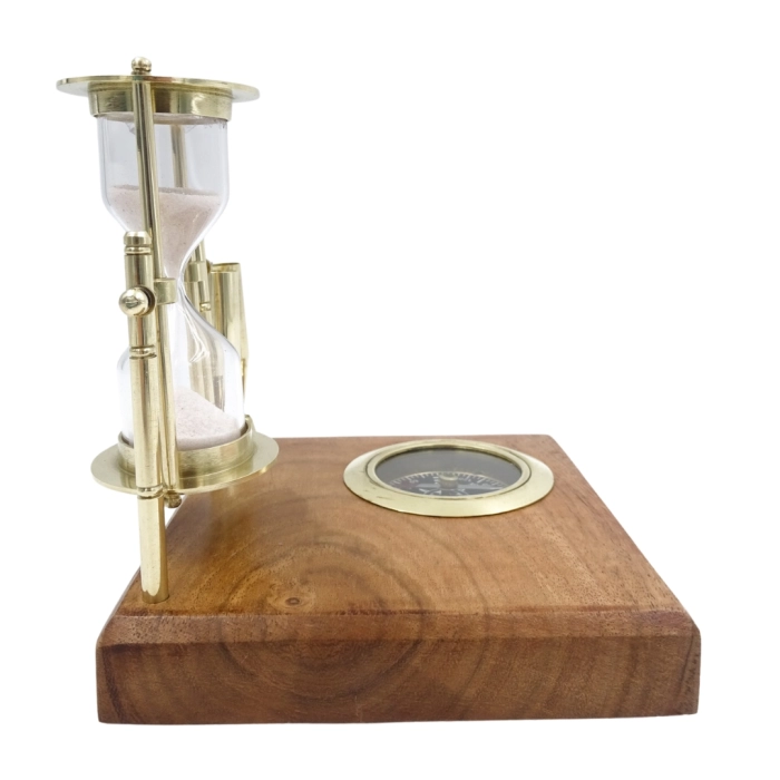 Desk Set Hourglass Compass and Pen Holders