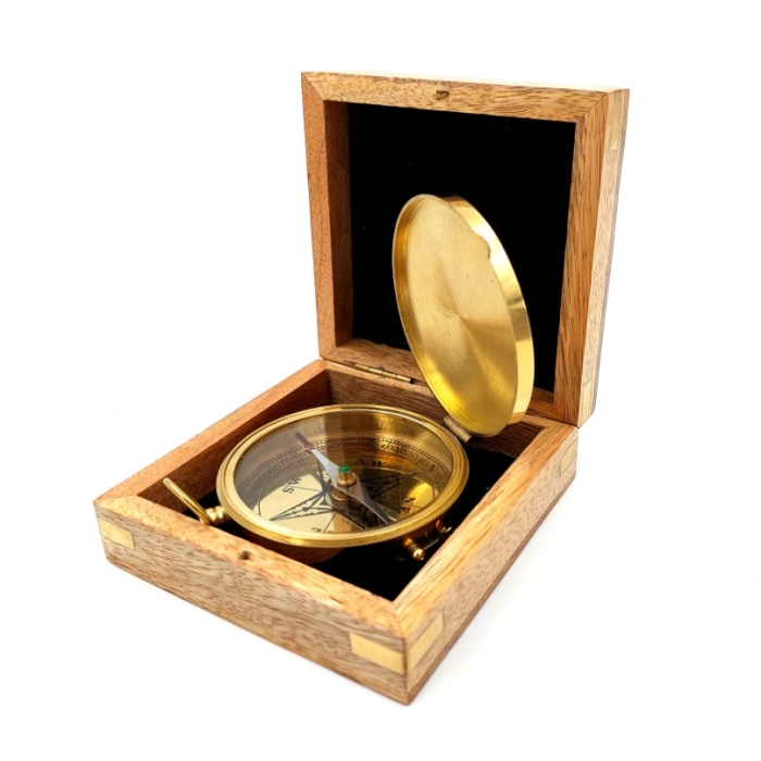 Compass in a wooden box