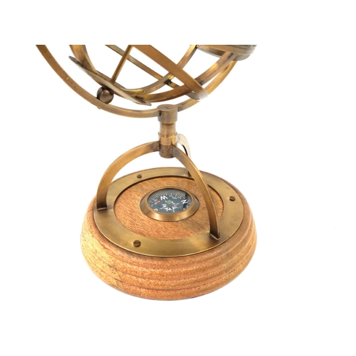 Spherical astrolabe with compass