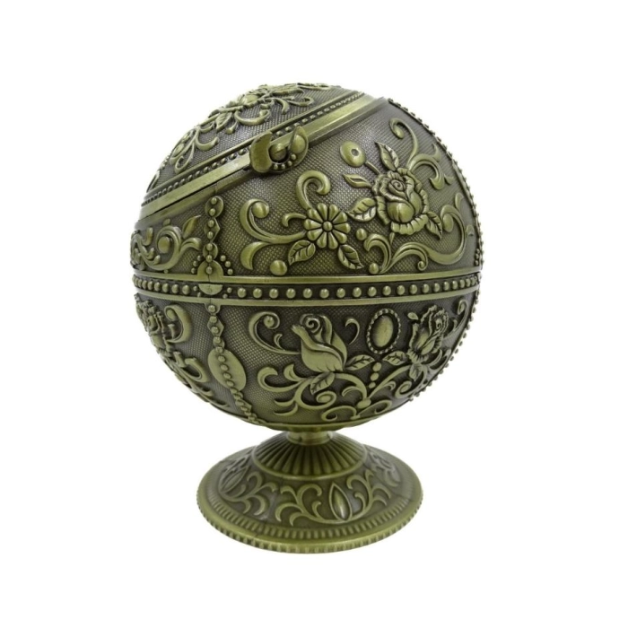 Metal ashtray - globe