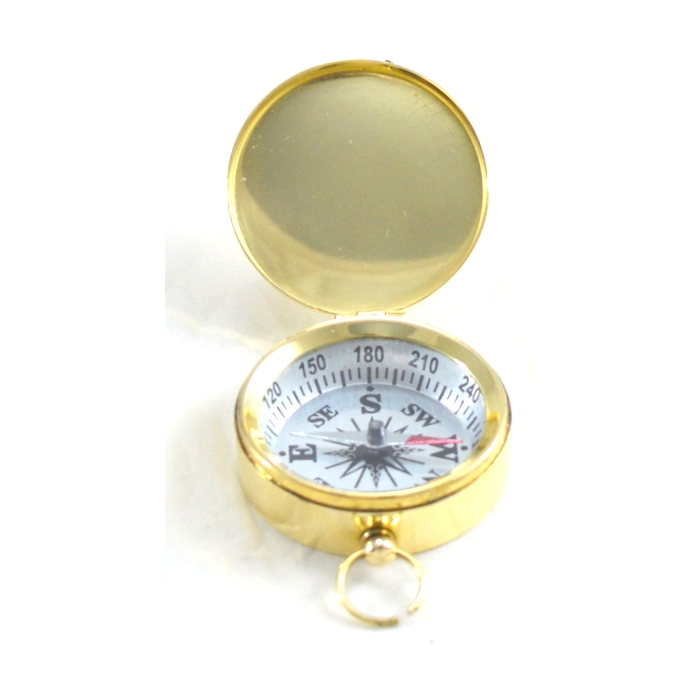Brass compass with cover
