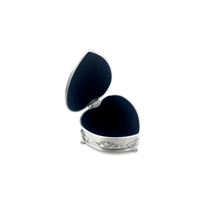 Silver metal box - heart