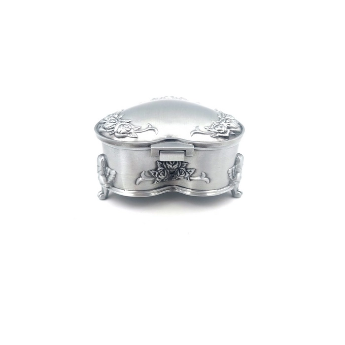 Silver metal box - heart