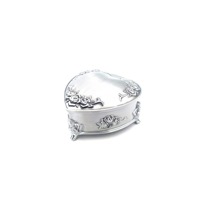 Silver metal box - heart