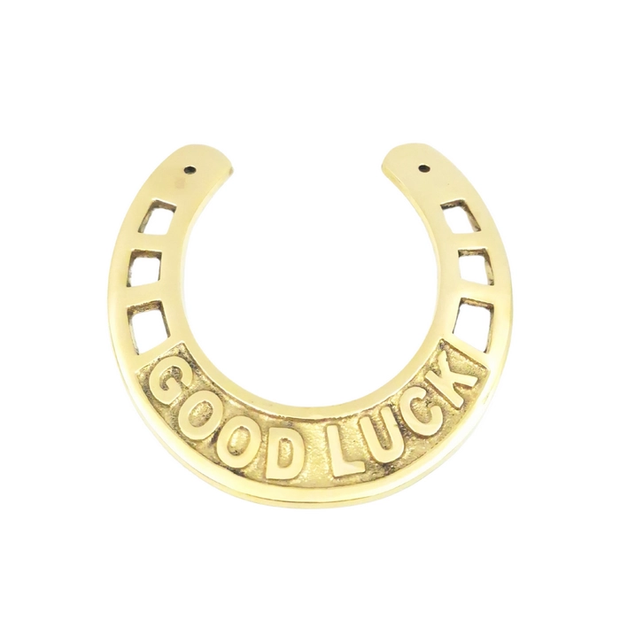 Brass Horseshoe of Luck 15 cm with the inscription "Good Luck"