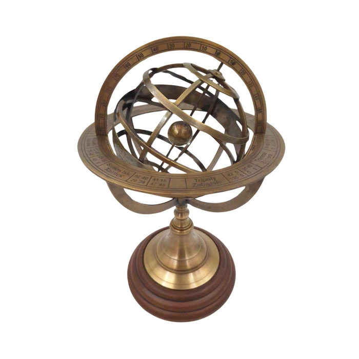 Spherical Astrolabe 'Cosmic Secrets' - Scientific Elegance at Home