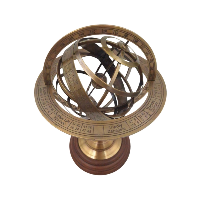 Spherical Astrolabe 'Cosmic Secrets' - Scientific Elegance at Home