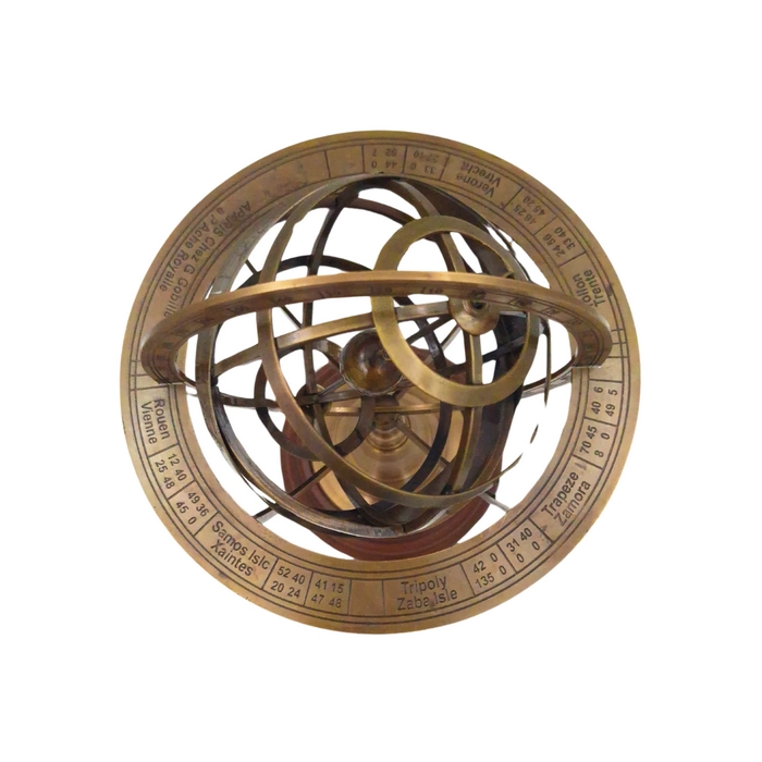 Spherical Astrolabe 'Cosmic Secrets' - Scientific Elegance at Home