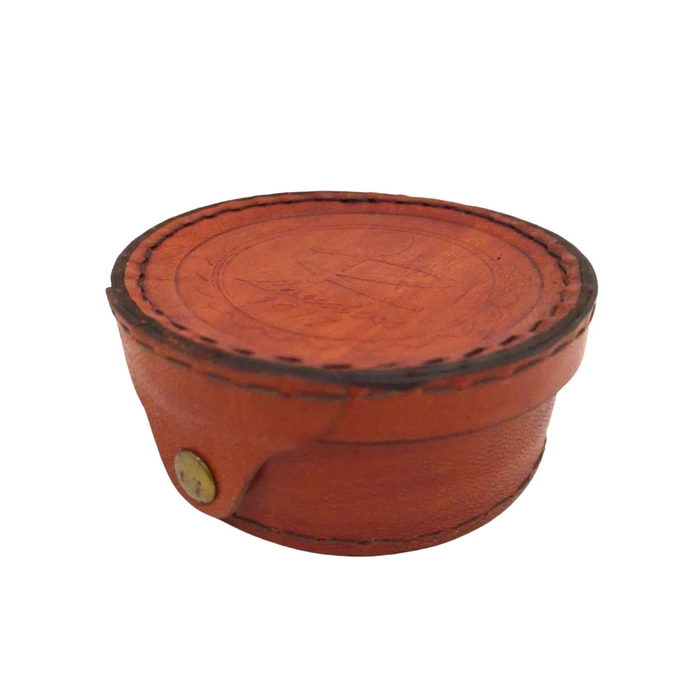 Brass Compass and Sundial in Leather Case