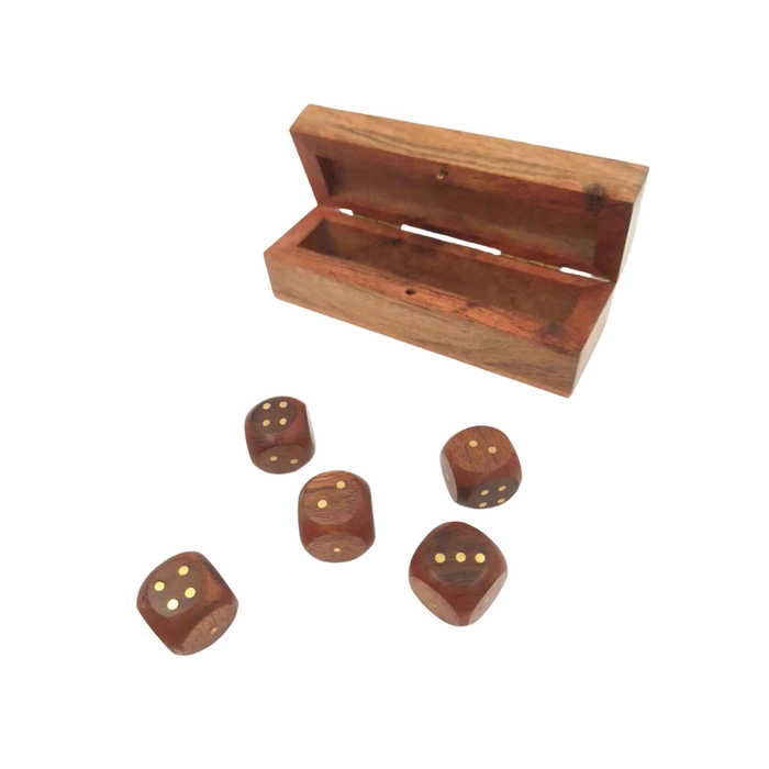 Set of Dice in a Wooden Case