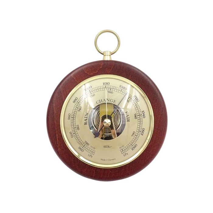 Fischer barometer - brass + beech wood