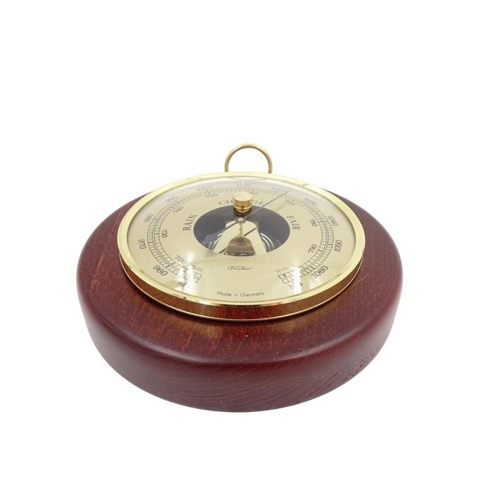 Fischer barometer - brass + beech wood