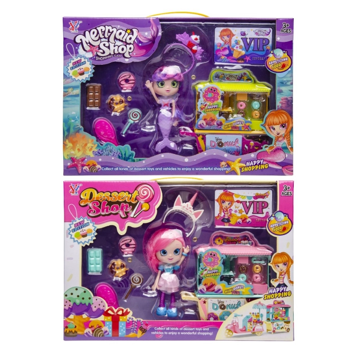Mobile pastry shop with a doll - gift box
