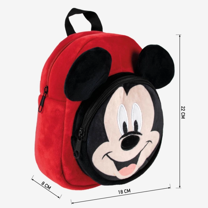 Small 3D Mickey Mouse plush backpack for children - licensed product