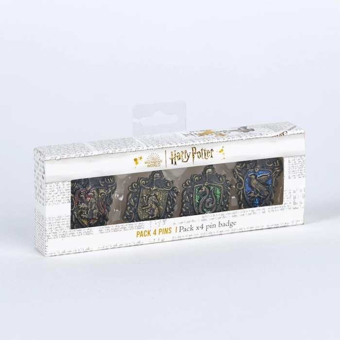 Harry Potter House Emblems x4 Pin Set - Licensed Product
