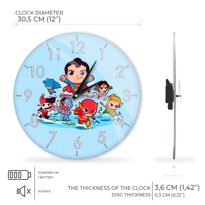 Wall clock 30.5 cm - DC Superheroes - Licensed product