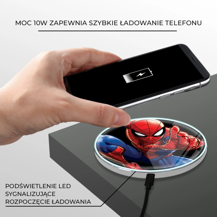 Spider Man Marvel indukčná nabíjačka - licencovaný produkt