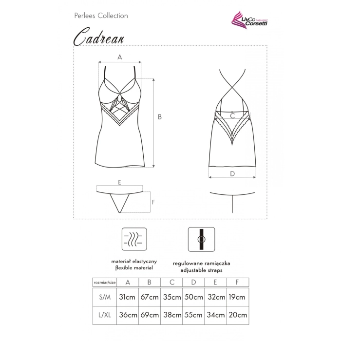 Cadrean chemise + thong underwear set - size S/M