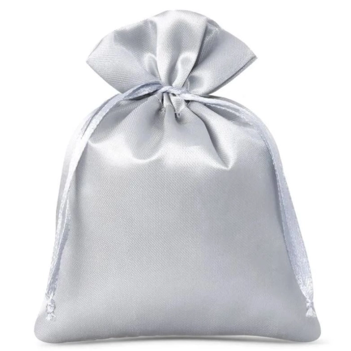 Satin bag 10 x 15 cm - silver