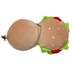 Hamburger plush travel pillow and eye mask