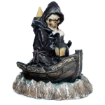 Backflow incense burner "Reaper Carrier of Death in Boat"