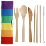 Bambusové příbory v kufříku - Rainbow II