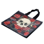 Skulls and roses shopping bag