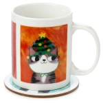 Planet of Cats mug with a saucer - designed by Angie Rozelaar