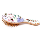 Bamboo hairbrush - flower meadow