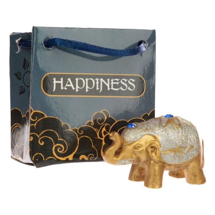 Decorative figurine of a happy elephant