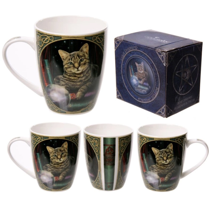 Porcelain mug cat with a glass ball - Lisa Parker