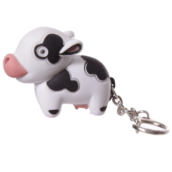 Pig or cow keychain with sound and LED