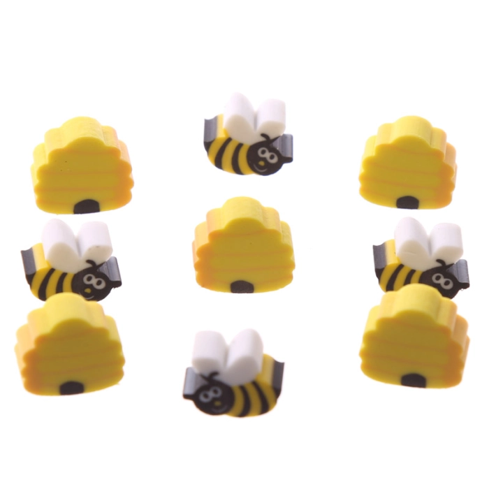 Mini rubbers for rubbing bees in a jar