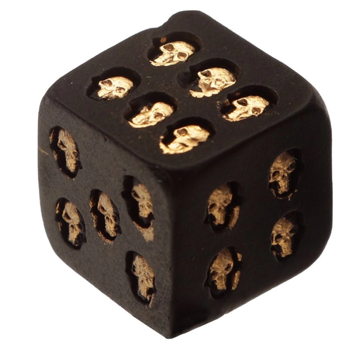 Golden skull dice (set of 2)