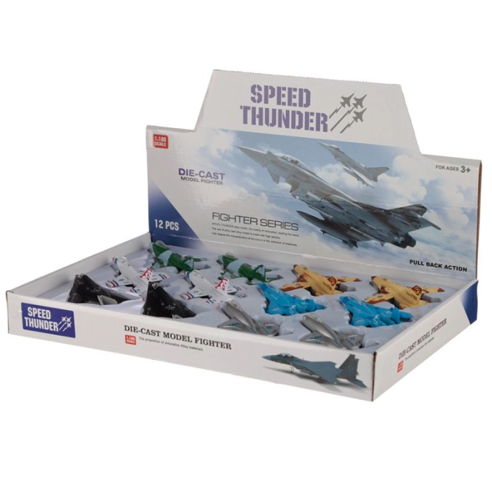 Speed Thunder Jet Fighter Plane Pull Back Action Toy