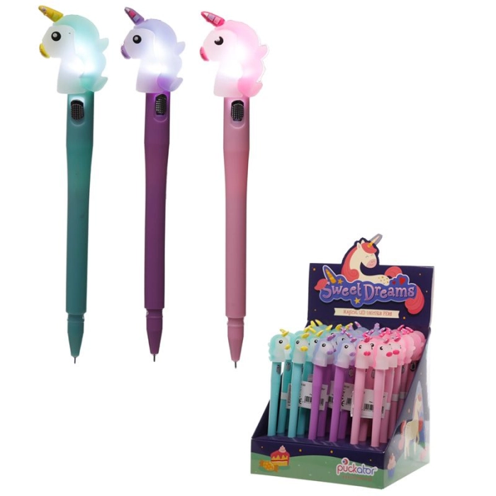 LED illuminated unicorn pen