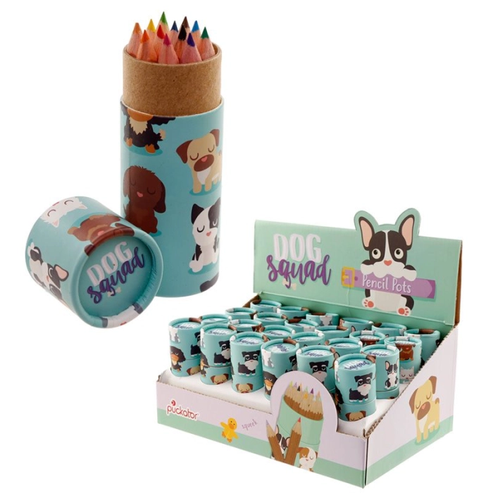 Dog Brigade wooden crayons (12 pieces) in a tube