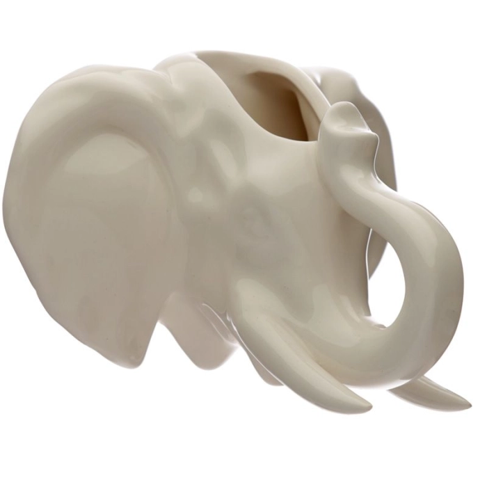 Ceramic elephant head flowerbed