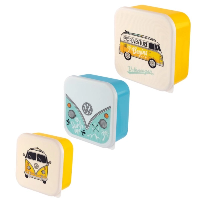 Set of 3 VWT1 Bus Surf Adventure breakfast boxes
