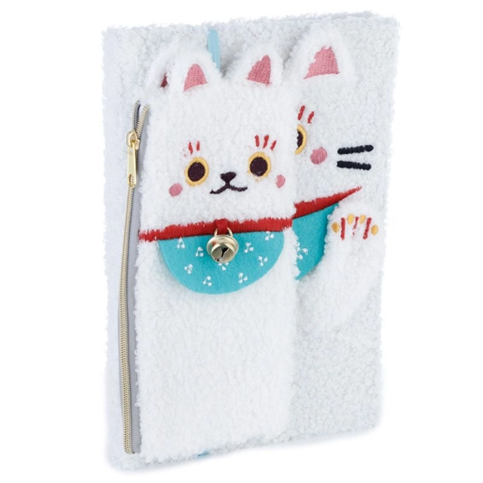 Plush set - pencil case + notebook Maneki Neko Cat Luck