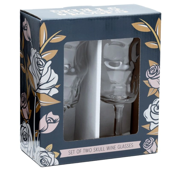 Dekoratives Glas - Totenkopf (2er Set)