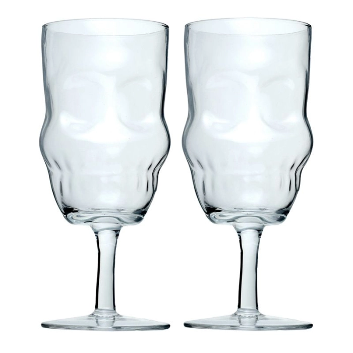 Dekoratives Glas - Totenkopf (2er Set)