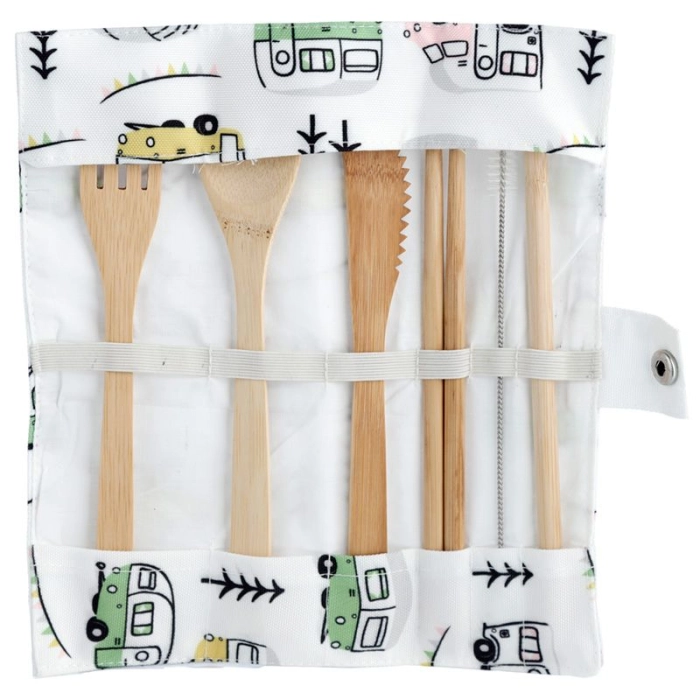 Bamboo cutlery in a case - Forest trip